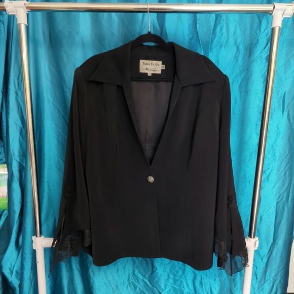 Tania Bella Jackets & Blazers - Mo'nique by Tania Bella Black Blazer with Rhinestone Button Accent. Size 20